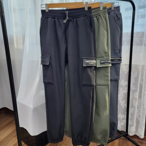 데 남자 조거 팬츠 밴딩 남자 기모 팬츠 겨울 바지 - 상품 이미지