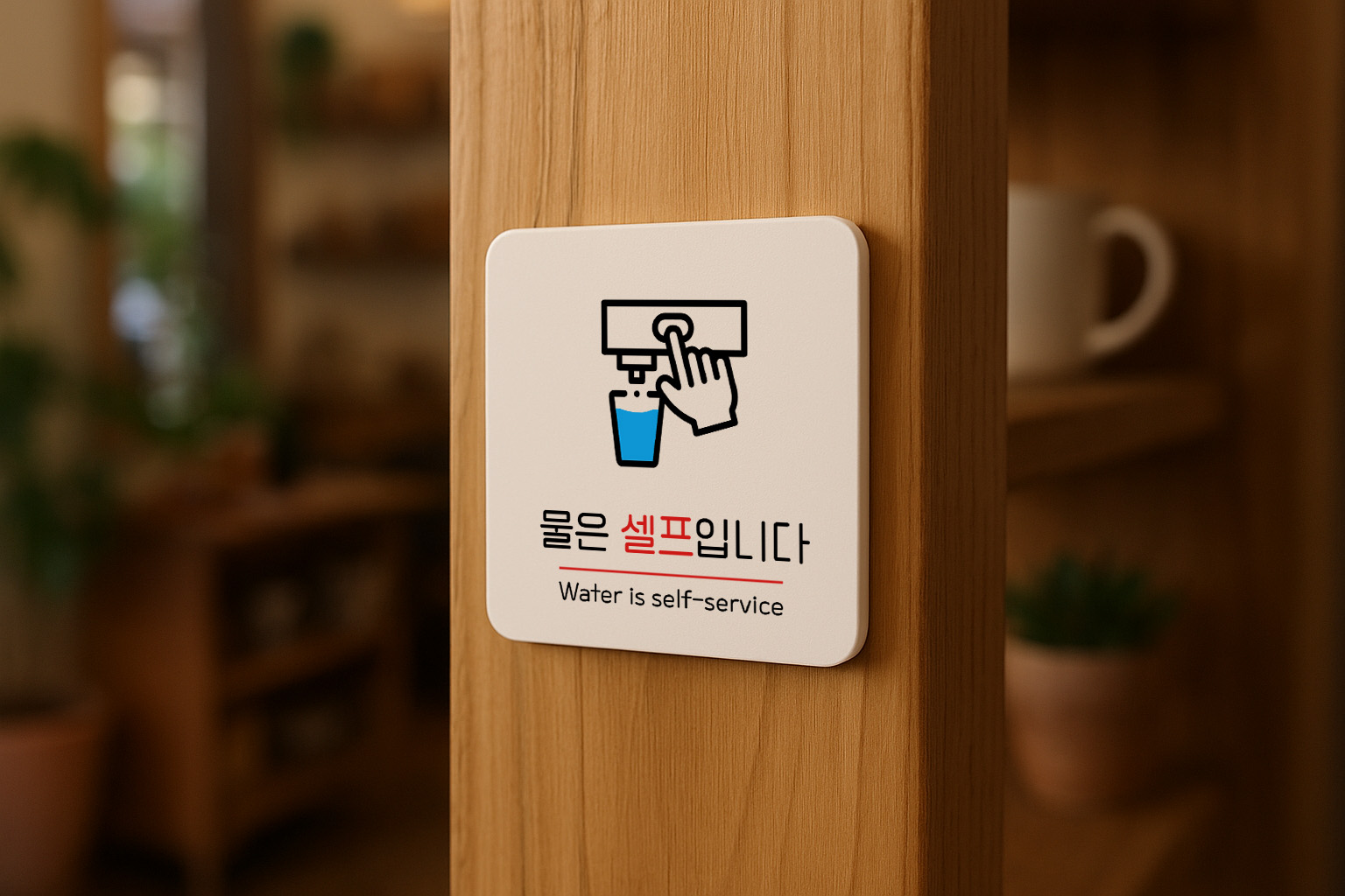 물은 셀프 표지판 안내판 표찰 안내 065 100x100 - 상세 이미지 4