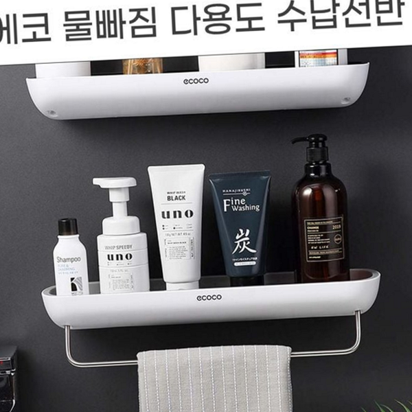 접착식 욕실 선반 무타공 화장실 선반 정리 수납 - 상품 이미지