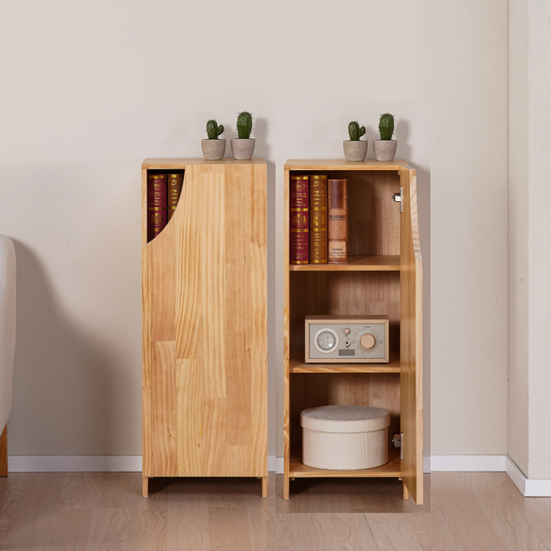 소나무 원목 틈새 장식장 거실장 3단, 300x300x800, 내추럴