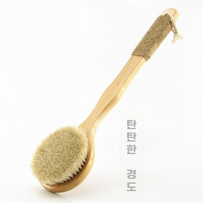 바디브러쉬 목욕솔 스크럽 등밀이 브러시 샤워솔 원목 30cm 부드러운모 - 상세 이미지 2