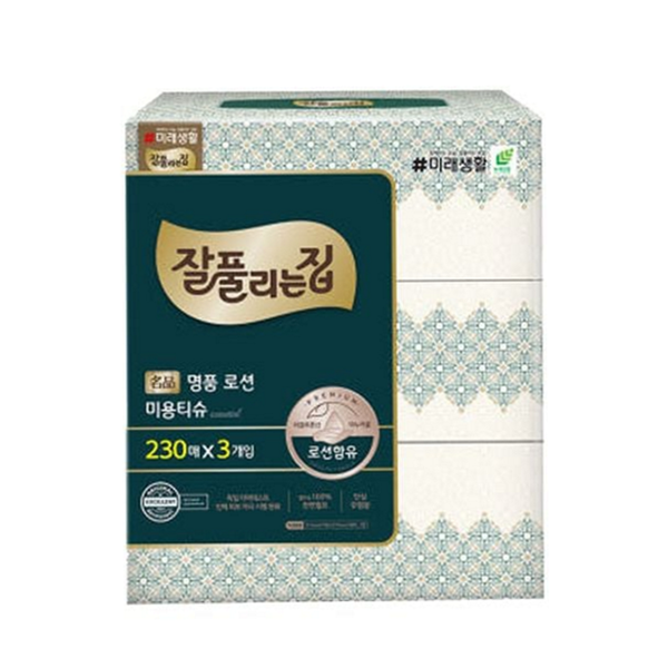 부드러운 로션 미용 티슈 도톰한 각티슈 230매 세트 가정용 - 상품 이미지