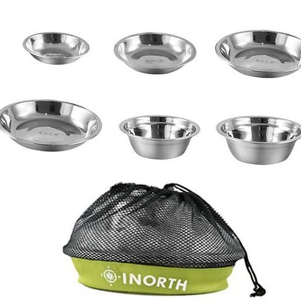 휴대용 캠핑용 식기 세트 스테인리스 캠핑용 접시 세트 야외용 그릇