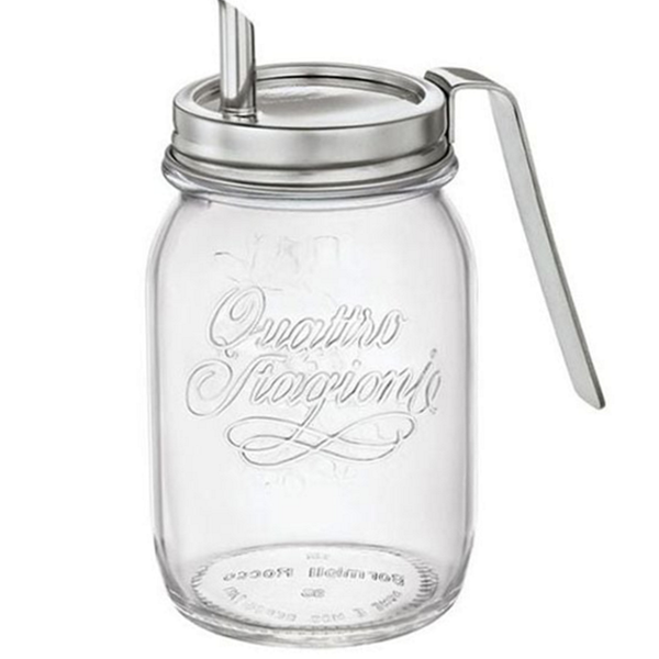 500ml 유리 오일 병 조미료 스테인리스 오일 병 양념 간장병 - 메인 이미지