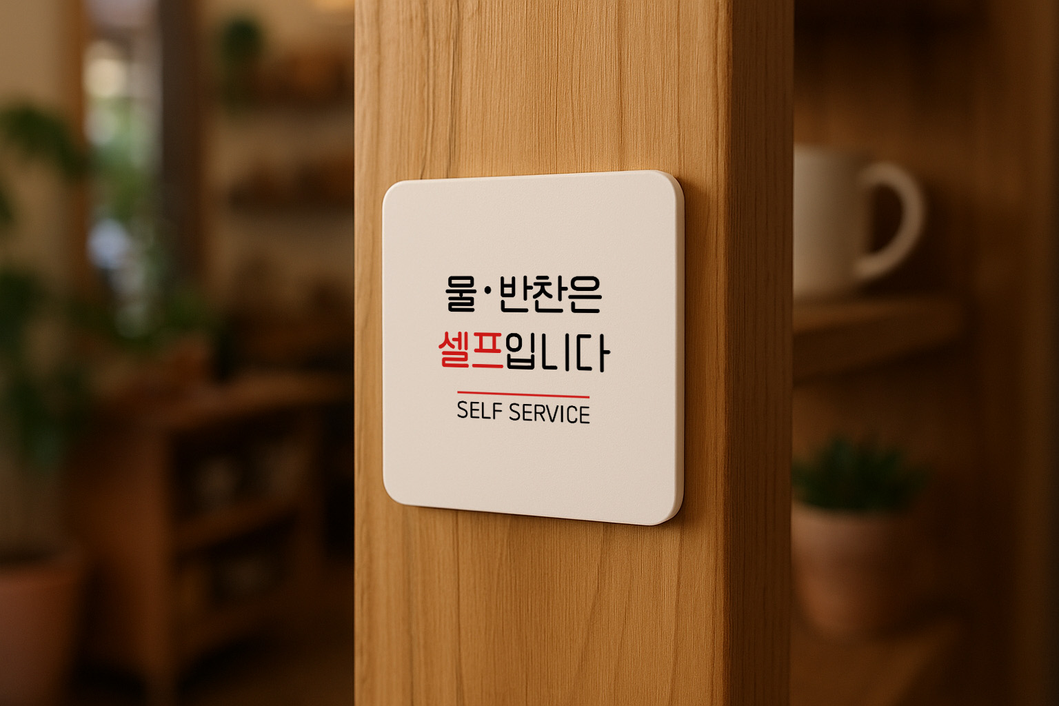 안내 표지판 물 반찬 셀프 코너 안내판 표찰 팻말 068 100x100 - 상세 이미지 2
