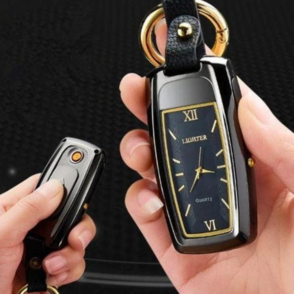 멀티 usb 충전 라이터 휴대용 전자 충전 라이터 키링 시계 - 상품 이미지