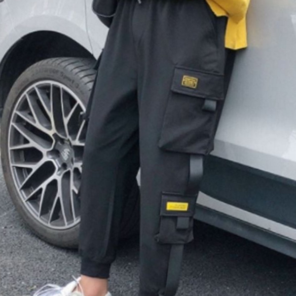 루즈핏 남성 조거 팬츠 캐주얼 남자 조거 팬츠 스트릿 밴딩 - 상품 이미지