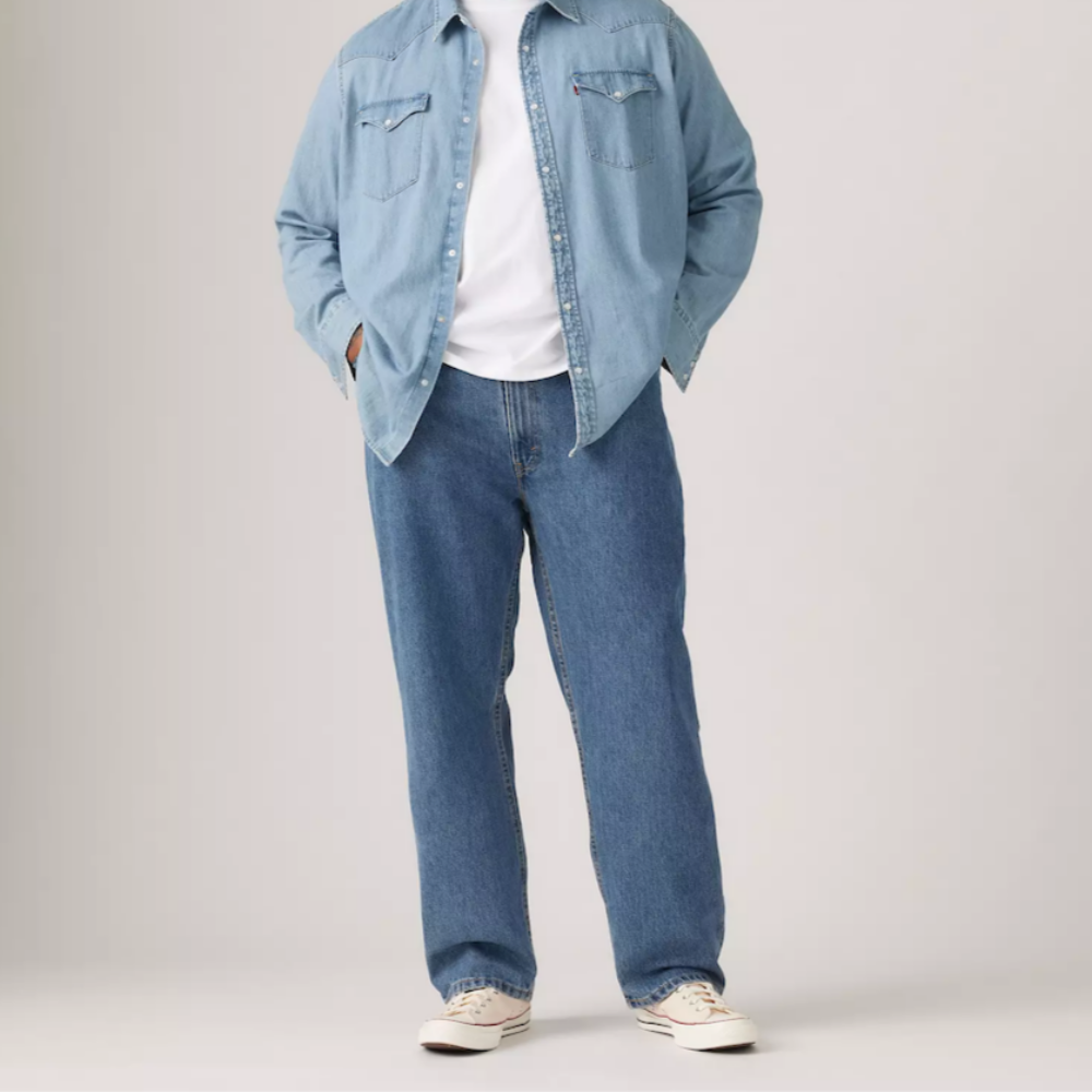 리바이스 505 레귤러 핏 남성 빅사이즈 청바지 Medium Stonewash - 상품 이미지
