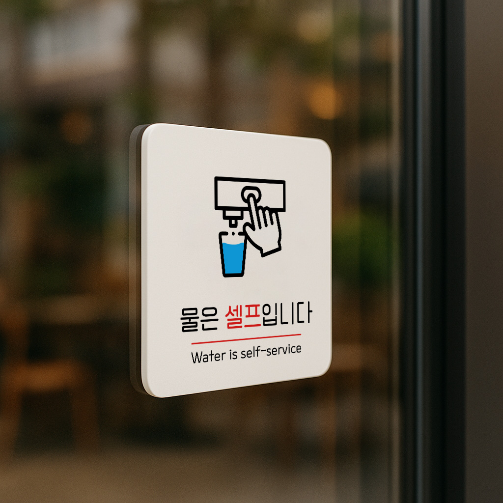 물은 셀프 표지판 안내판 표찰 안내 065 100x100 - 상세 이미지 5