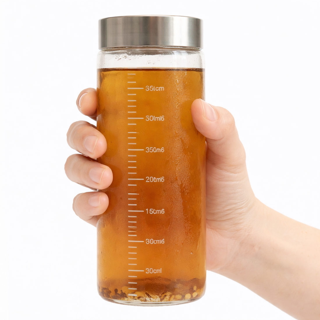 눈금 밀폐 내열유리병 커피 원두보관통 캡슐보관 이유식 파스타병 소분 용기 400ml, 1개 - 상품 이미지