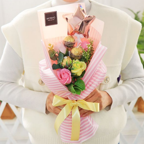 발표회 비누 꽃다발 초콜릿 사탕 꽃다발 부케 - 상품 이미지