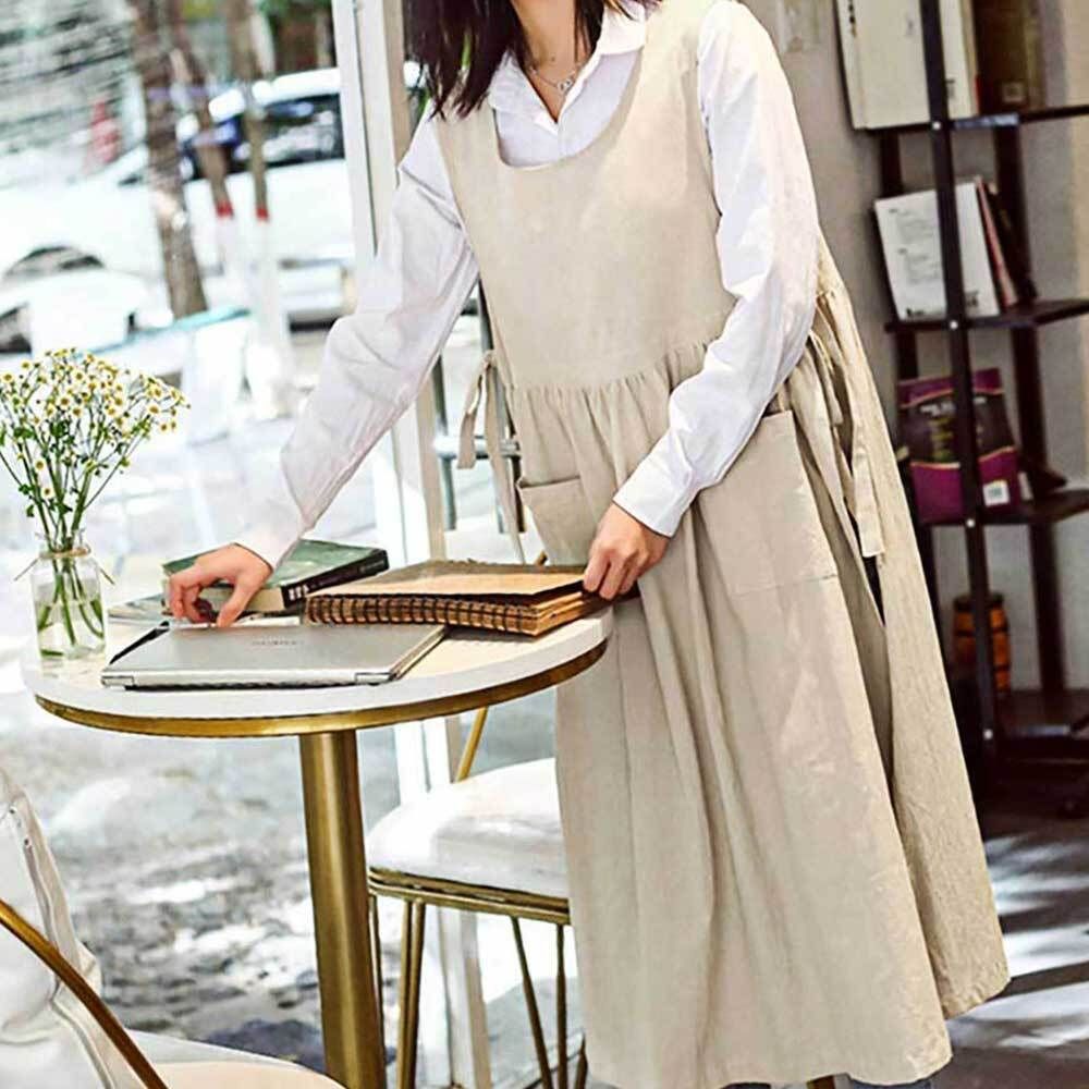유치원선생님 앞치마 앞치마원피스 원피스 작업 - 메인 이미지