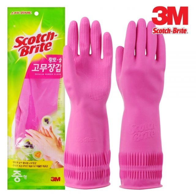 (set)3M 황토숯 고무장갑 중 10개 - 상품 이미지