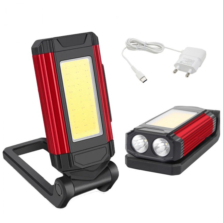 LED 충전식 접이식 멀티 야외 캠핑 조명등 작업등 손전등 랜턴 DJD011A 아답터포함 - 상품 이미지