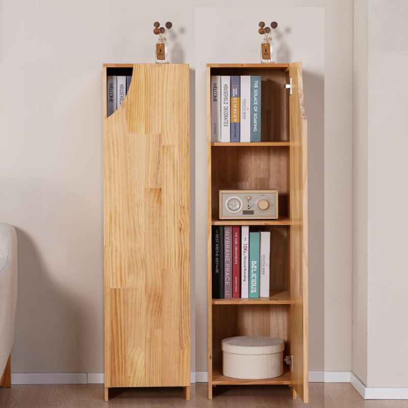 지비노 원목 틈새 장식장 4단, 300x300x1200, 내추럴