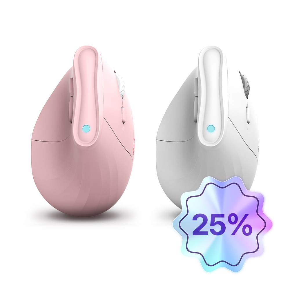 에이투 MV3 버티컬 무선 2채널 블루투스마우스 저소음 인체공학 손목보호 7버튼 - 상품 이미지