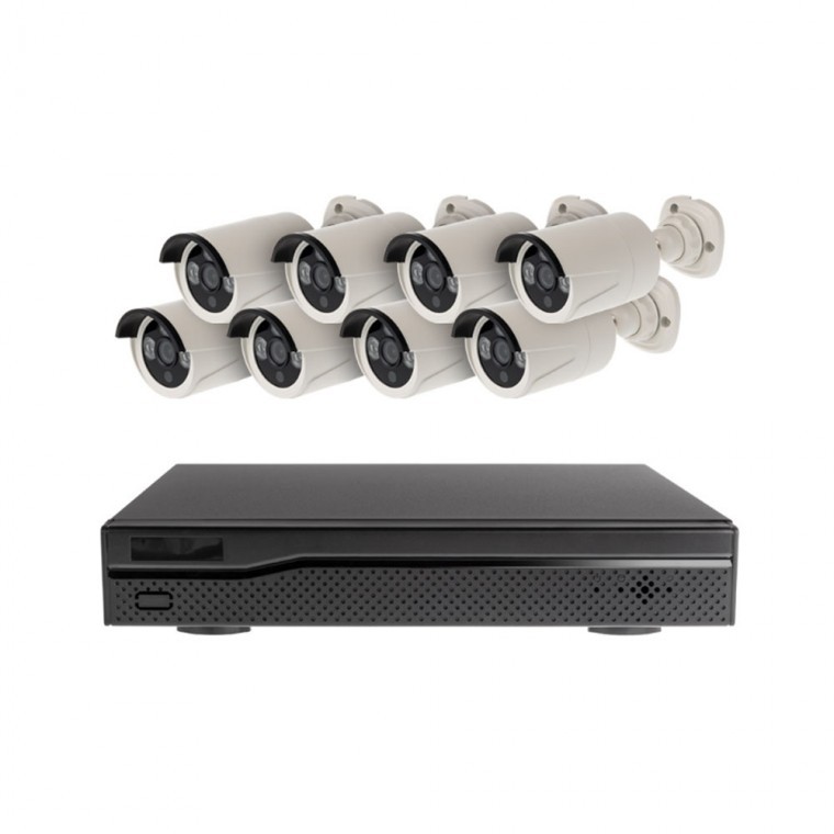 8채널 NVR CCTV 풀패키지 IP 카메라 녹화기 PoE 기능지원 500만화소 카메라 - 메인 이미지
