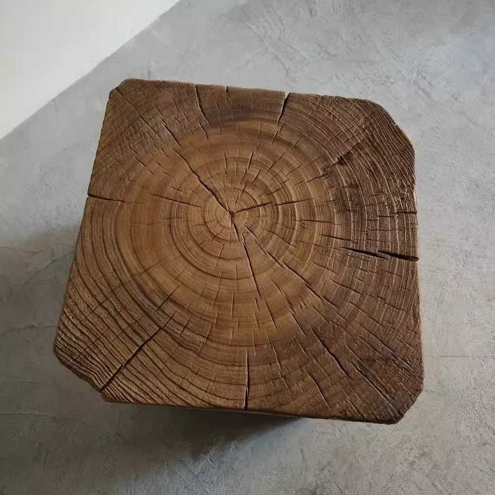 통나무의자 스툴체어 통원목 협탁 카페 야외의자 촬영 25x25x30cm 빈티지 - 상세 이미지 3