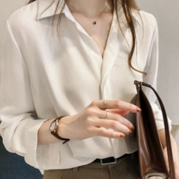데 여성 블라우스 하객룩 여자 블라우스 오피스 셔츠 가을 - 메인 이미지