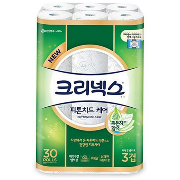 피톤치드 3겹 화장지 두루마리 30롤 화장지 도톰한 무형광 - 상품 이미지