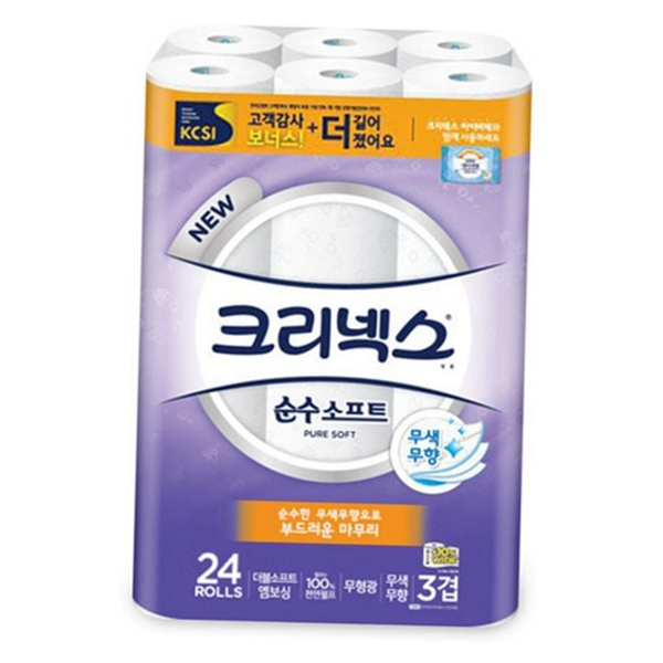 소프트 롤화장지 무형광 3겹 두루마리휴지 가정용 순수 - 메인 이미지