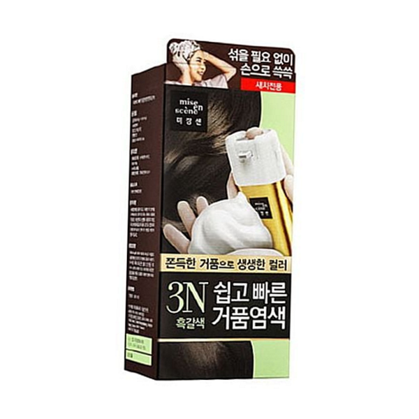 거품 염색 약 샴푸형 새치 염색 약 흑갈색 셀프 헤어 - 메인 이미지