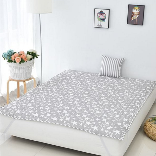 간절기 마이크로 화이버 패드 그레이 극세사 방수 패드 어르신 침대