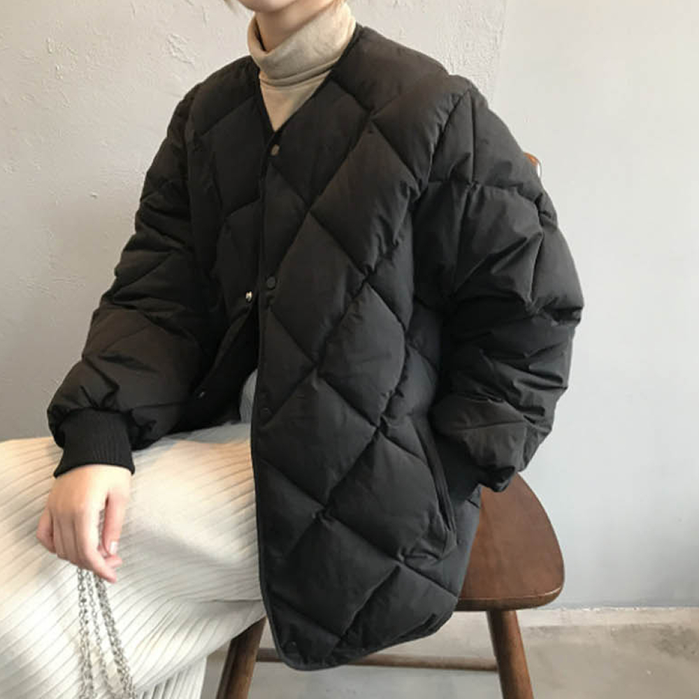 가벼운 퀼팅 패딩 누빔 스타일 점퍼 보온효과 좋은 아우터 - 상품 이미지