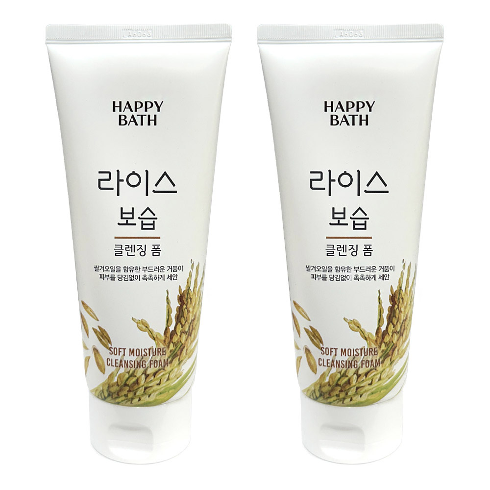 해피바스 라이스 쌀 보습 클렌징폼 200g 2개 - 상품 이미지