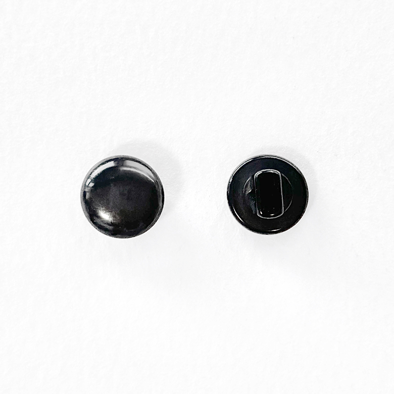 (20p) 10mm 자개느낌 검정 플랫 콩단추 꼬다리단추 - 상세 이미지 4