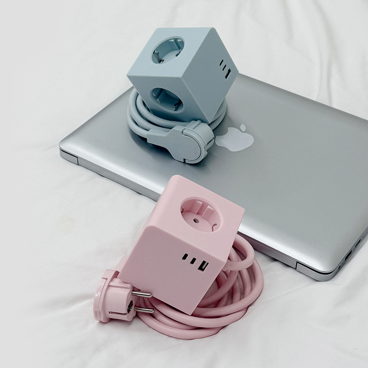 큐브 멀티탭 USB C타입 충전기 4000w 사각 컬러 디자인 3구 콘센트 - 상세 이미지 3