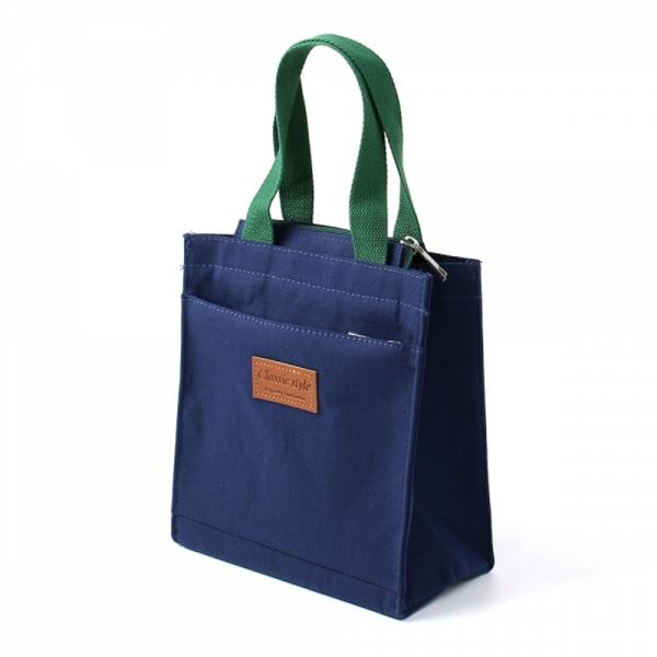 리빙 25x28.5cm 블루 천가방 토트백 캔버스 - 메인 이미지