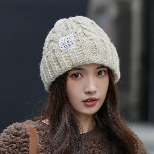 꽈배기 비니 여성 니트 모자 캐주얼 겨울모자 - 메인 이미지