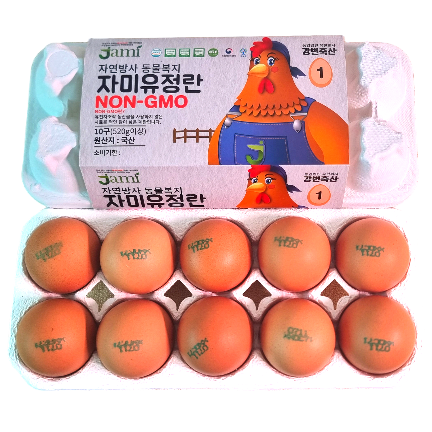 산들프레시 / 강변축산 자미유정란 [ 건강 초란 ] 동물복지 난각번호1번 10구, 1개 - 상품 이미지