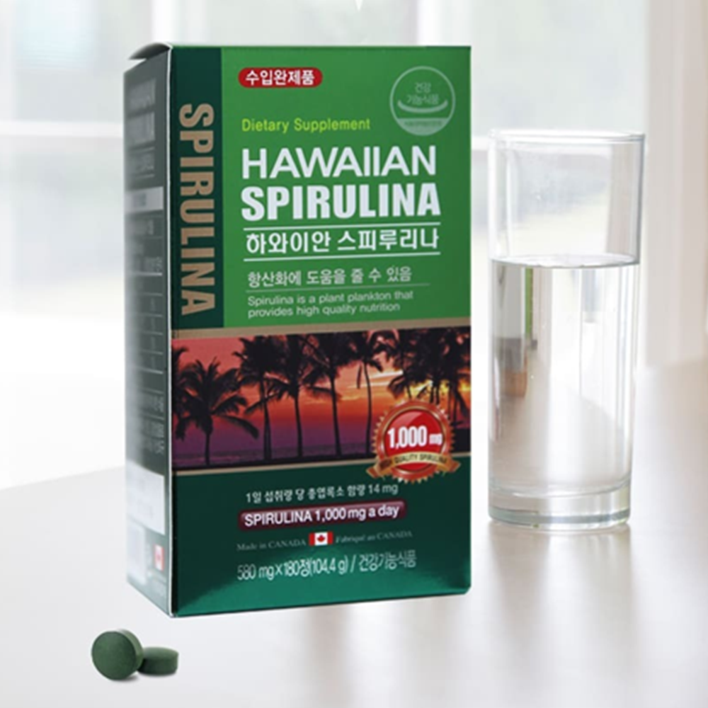 캐나다 프리미엄 하와이안 스피루리나 180정 2박스 6개월 스피룰리나 엽록소 14mg 효능 - 상세 이미지 3