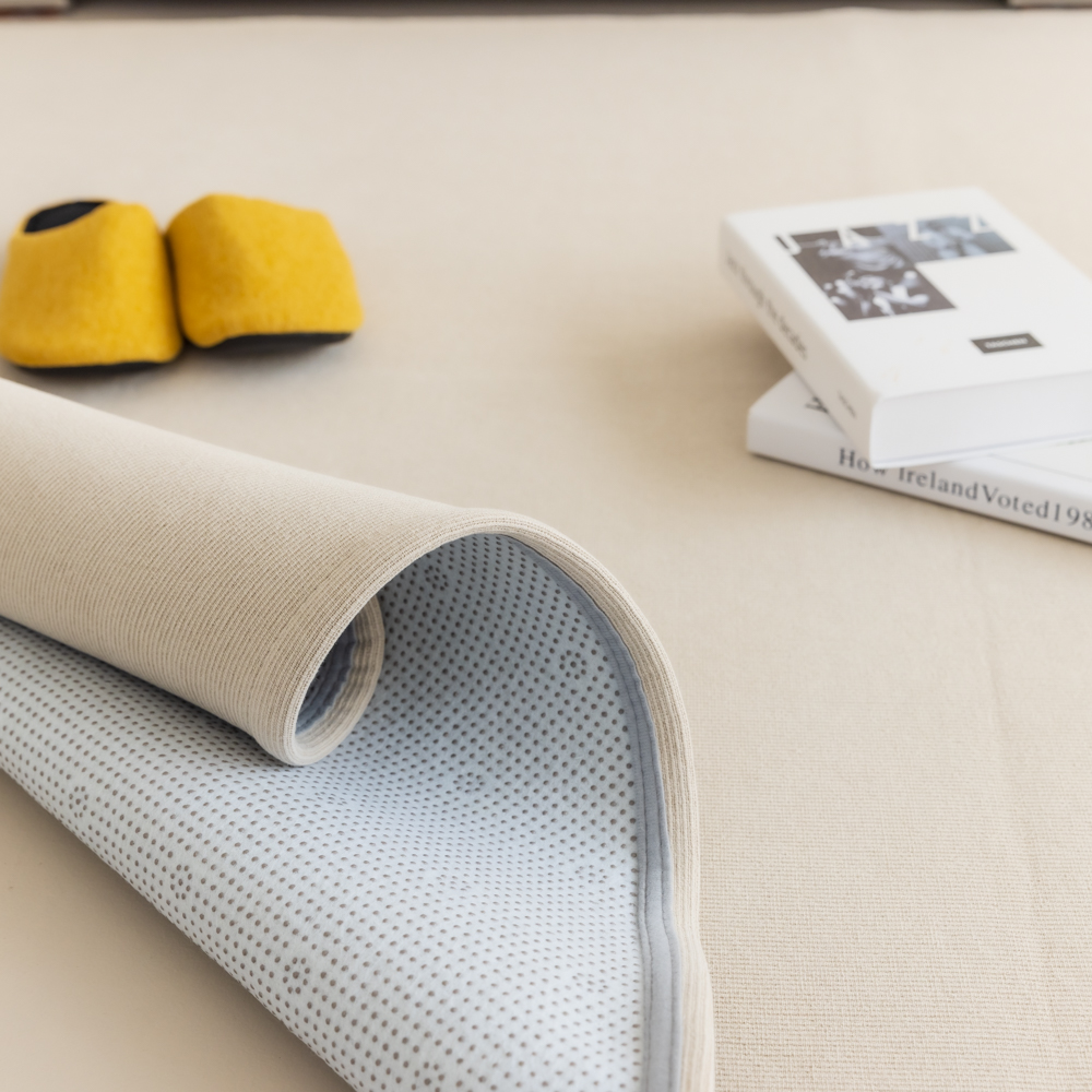 순면 스트라이프 방수 러그 먼지없는 사계절 아이방 거실카페트 베이지, 265x200cm