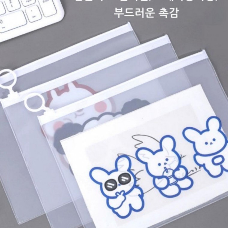 반투명 파우치 방수 pvc 사각파우치 워시백 여행용품 - 상품 이미지