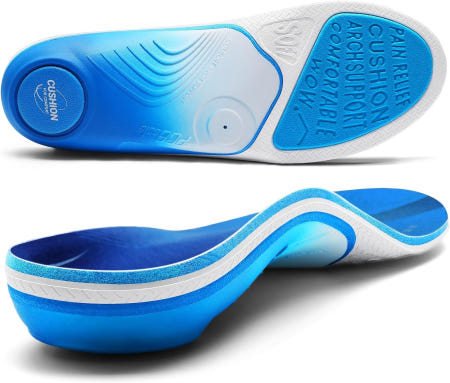 PCSsole [해외]발바닥 근막염 를 위한 PCSsole Orthotic Insole Pro - 240파운드 이상의 고강도 하이 아치 지지대 삽입물과 최대 쿠션 및 Mens 4-4.5 | Wo