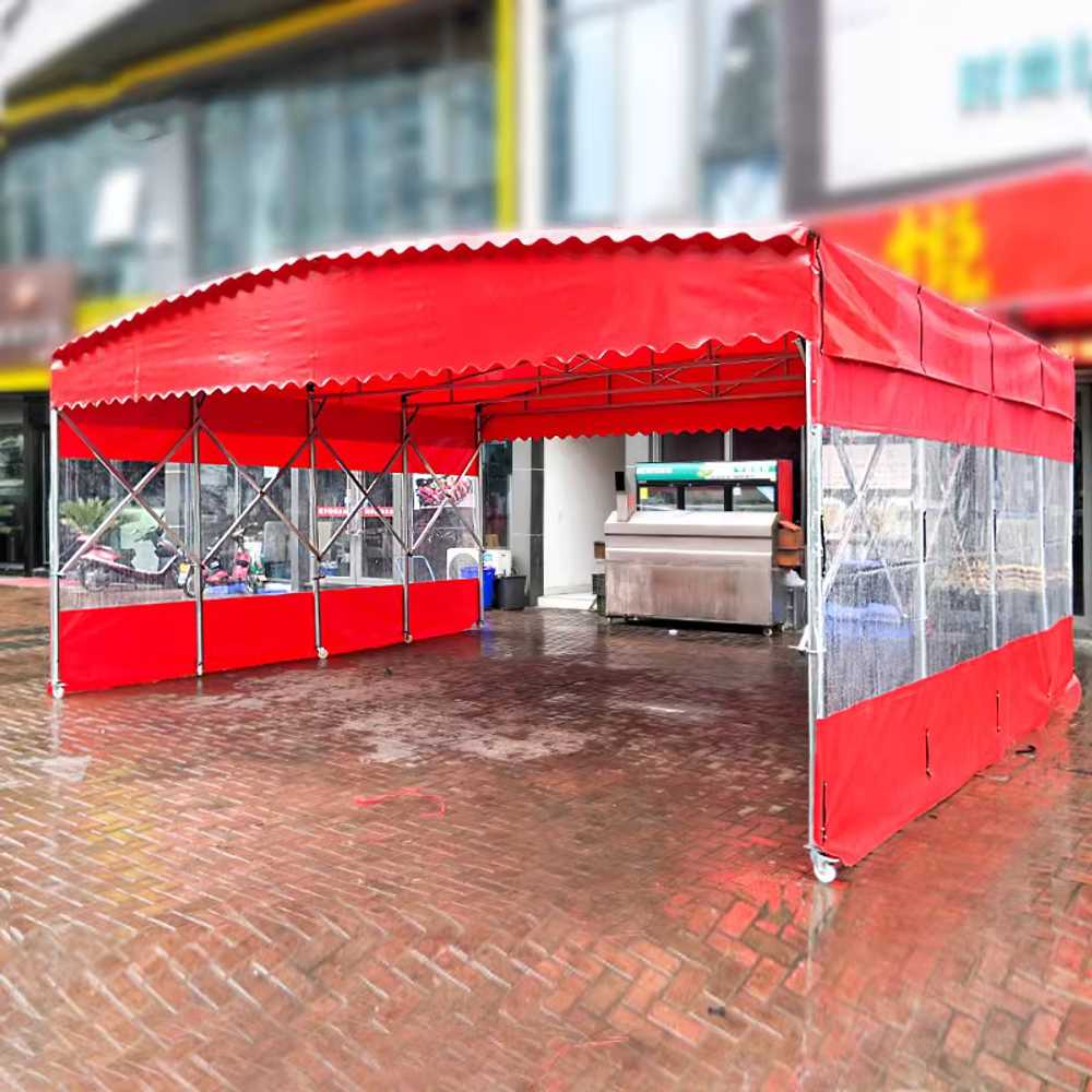 자바라 천막 방수 바퀴 파이프 차고지 쉘터 맞춤제작 3x3x2.5m - 상세 이미지 4