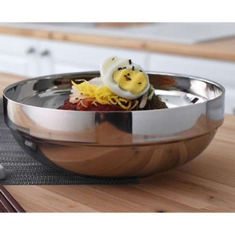 이딜리 스텐 면기 이중진공 냉면기 대접 그릇 중 21cm - 상품 이미지