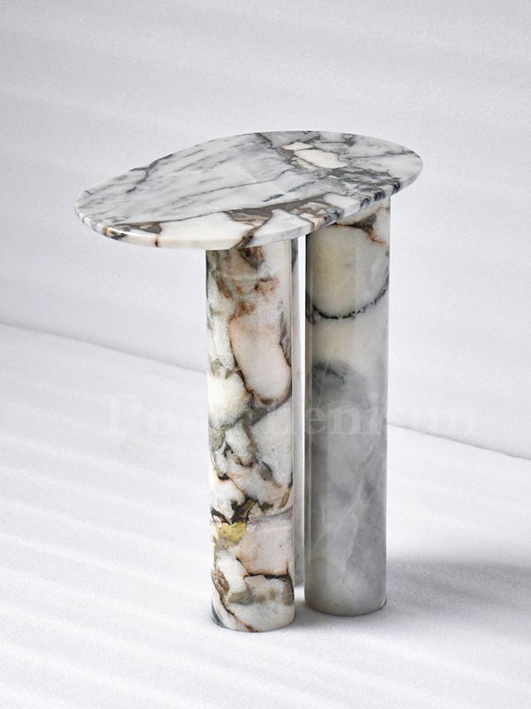 대리석 사이드테이블 북유럽 보조 테이블 럭셔리 협탁 노르딕 블루 40x25x45CM - 상세 이미지 4
