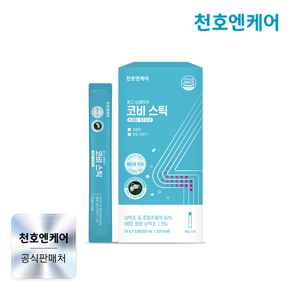 천호엔케어 삼백초추출물 곰보배추 맥문동 도꼬마리 환절기 코비스틱 15포, 1개
