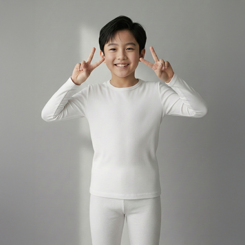 르브니 모달 발열내복 히트앤웜 주니어 긴팔상의 이너 초등학생 중학생 9부 겨울내의 교복 이미지 6