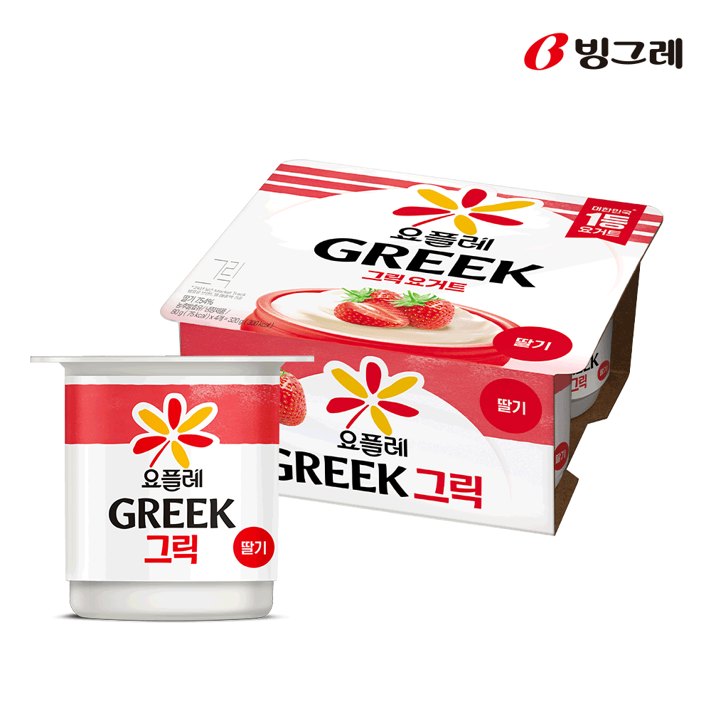 빙그레 요플레 그릭 플레인 80g 8팩 + 그릭 딸기 80g 8팩 외 택2 그릭요거트