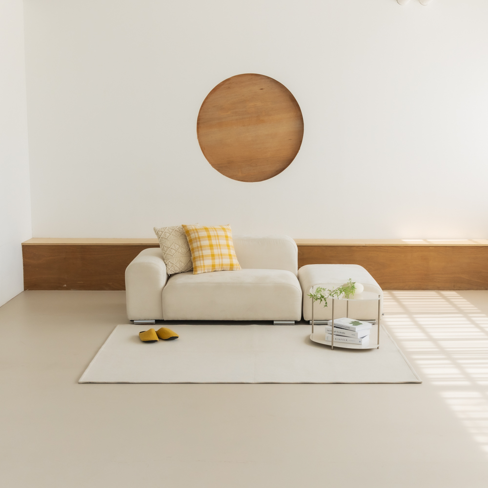 순면 스트라이프 방수 러그 먼지없는 사계절 아이방 거실카페트 베이지, 265x200cm