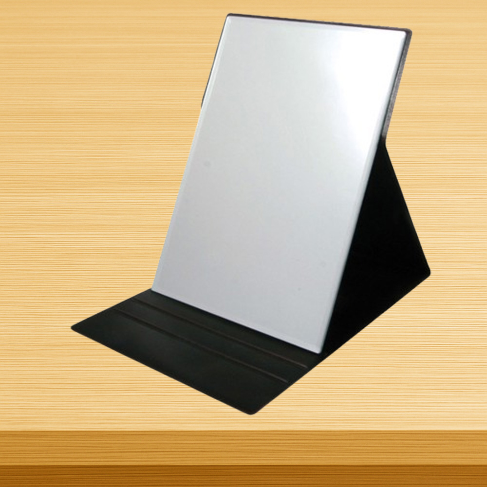 미로라인 브라운 사각 휴대용 스탠드거울 미용 소품