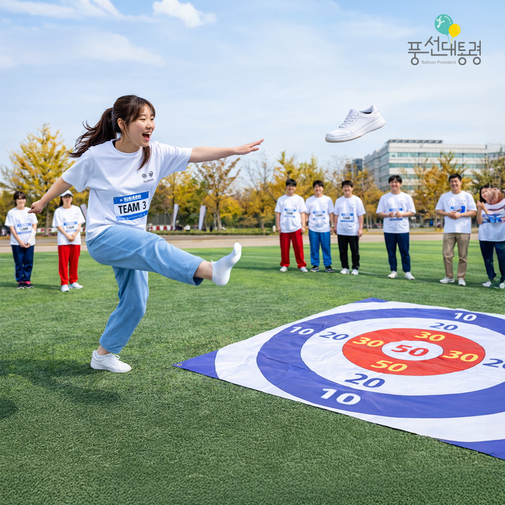 풍선대통령 블루팡 과녁판 1.6M 점수판 던지기 운동회 단체게임 양궁 교구 축제 신발던지기 이미지 6