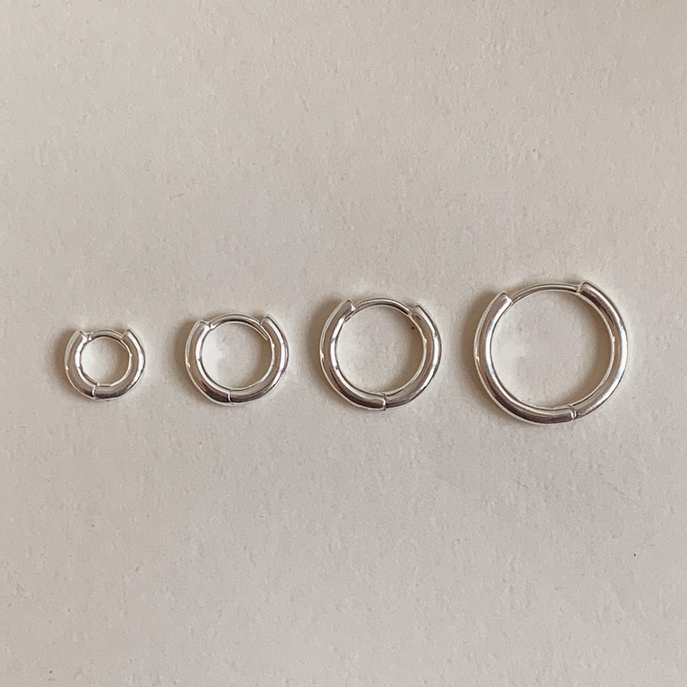 925 실버 베이직 원터치 링 귀걸이