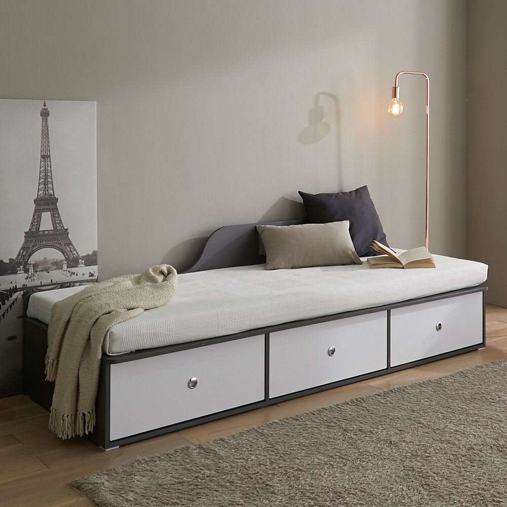 장인가구 피콜로G 1인용 소파베드 데이베드 수납 침대 프레임