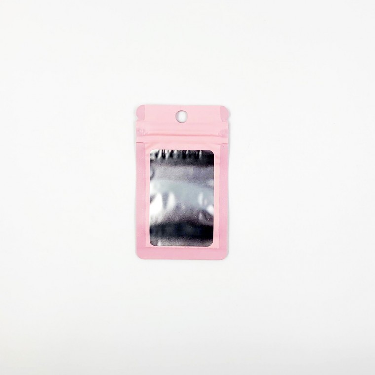 포장용 핑크 반투명 컬러 지퍼백(6cm X 10cm) - 메인 이미지